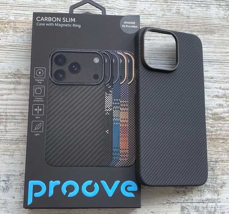Карбоновый чехол Proove Carbon with MagSafe iPhone 15 Pro / Max