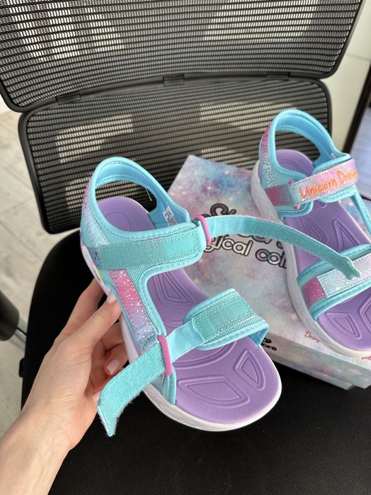 Детские мигающие тематические босоножки на липучках Skechers 32/33/35/36/37р