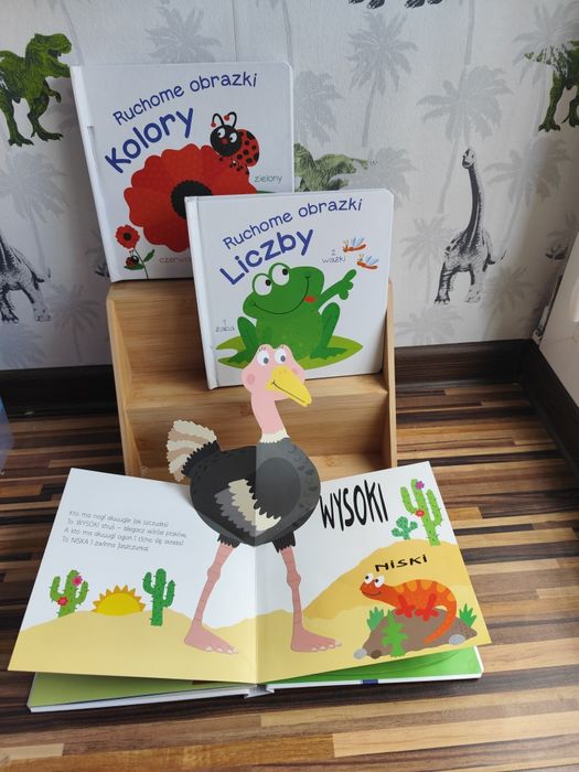 Ruchome obrazki kolory liczby przeciwieństwa książki rozkładanki