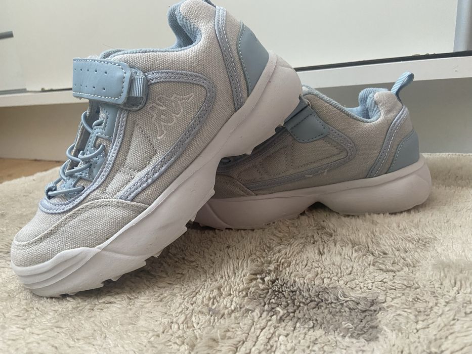 Białe niebieskie adidasy sneakersy dziewczęce