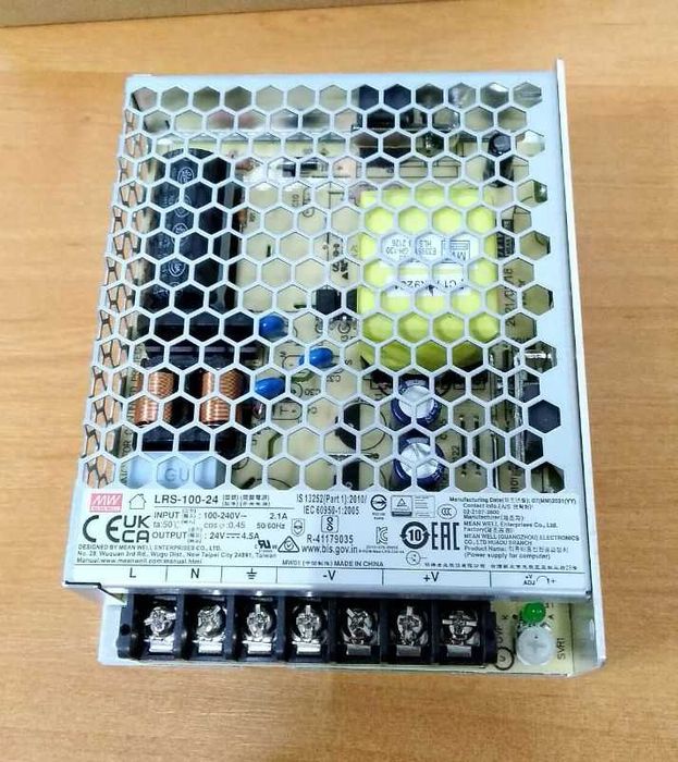 Блок питания Mean Well 108W DC24V IP20 (LRS-100-24)