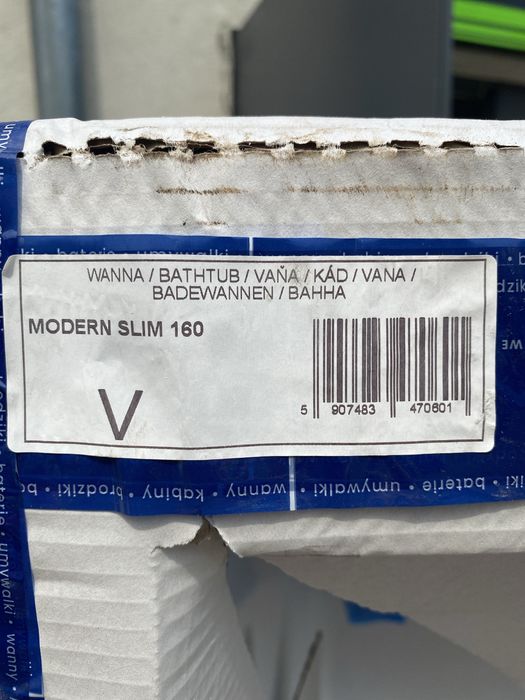 Wanna modern slim 160 x70 biały akryl uszkodzona