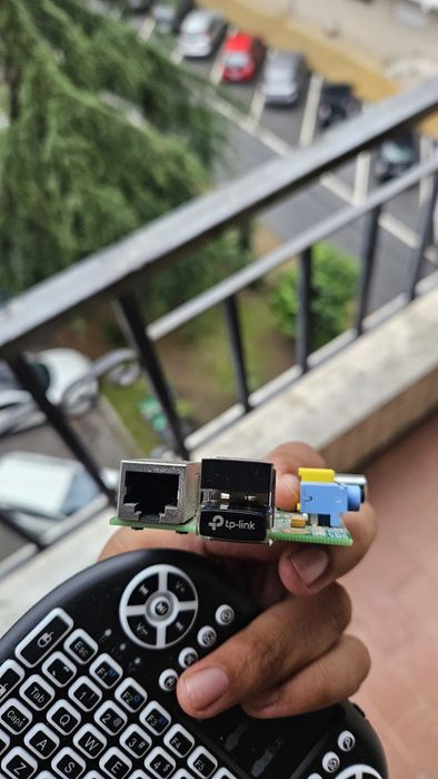 Raspberry pi model 1b with tp link wifi usb and remote controller