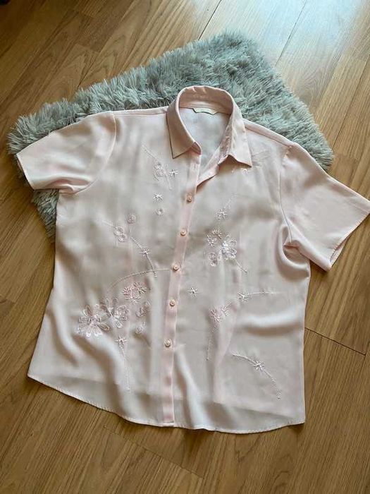Koszula retro vintage bluzka L S M kwiaty Marks & Spencer