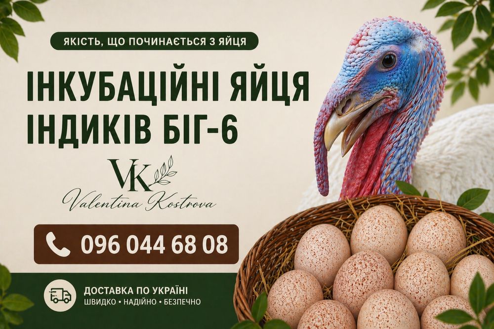 Інкубаційні яйця індиків Біг-6