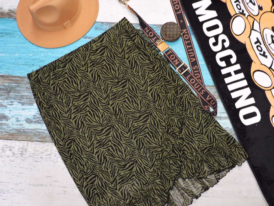 Vrs spódniczka khaki falbanki pas guma 2XL