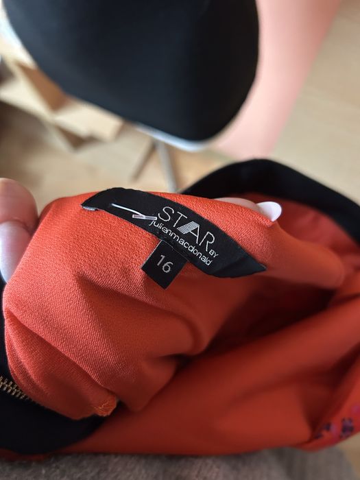 Sukienka pomarańczowa w kwiatki damska XXL 44 Star