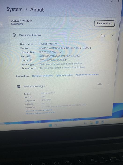 Lenovo ThinkPad t440p l i5-4300M l 16gb ram l 256GB SSD lWindows 11Pro