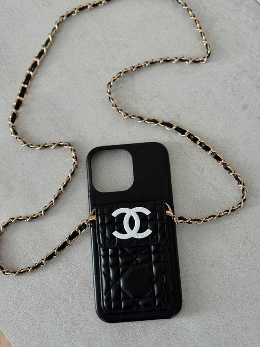 Чохол для смартфону Chanel iPhone 16 Pro Max (Чорний або Бежевий)