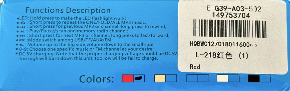 Radio Digital Mp3 model L-218
