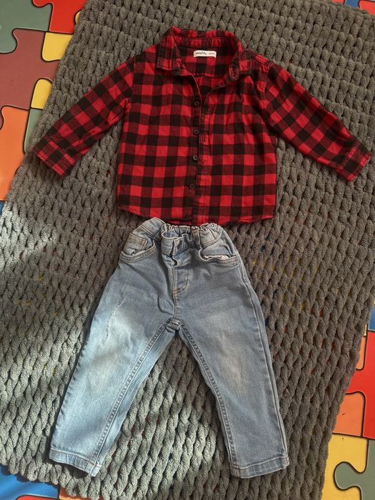 Дитяча рубашка червона в клітинку 92 розмір