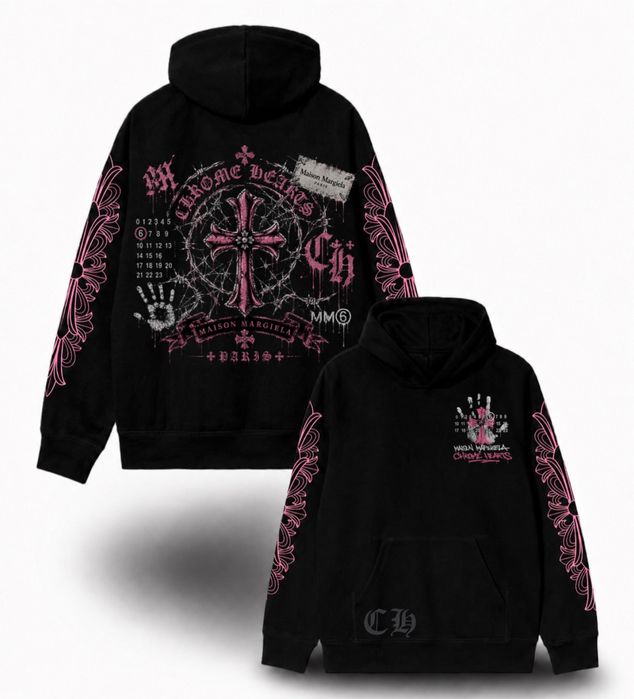 худи кофта толстовка Chrome Hearts x Maison Margiela  Paris Logo унисекс коллаборация Хром Хартс и Мейсон Марджелы  New   Отличный вариант на подарок