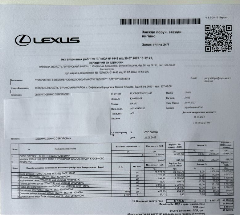 Lexus NX 250 AWD 2022 Premium, офіційний, 1 власник, 34 тис. км