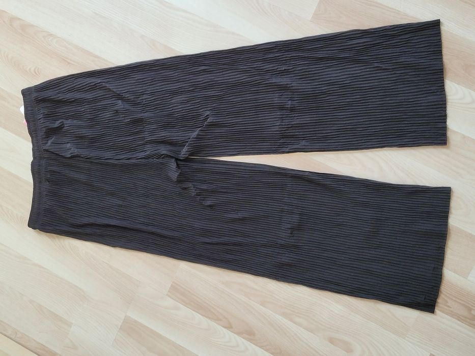 Szerokie spodnie bawełniane z gumką 4XL/5XL czarne plus size