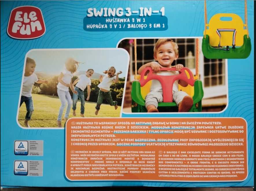 Huśtawka dla dzieci 3w1 do 30 kg 18 m+