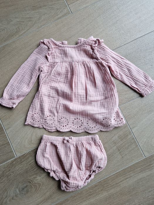 Komplecik z bawełny muślijowej 9-12 msc