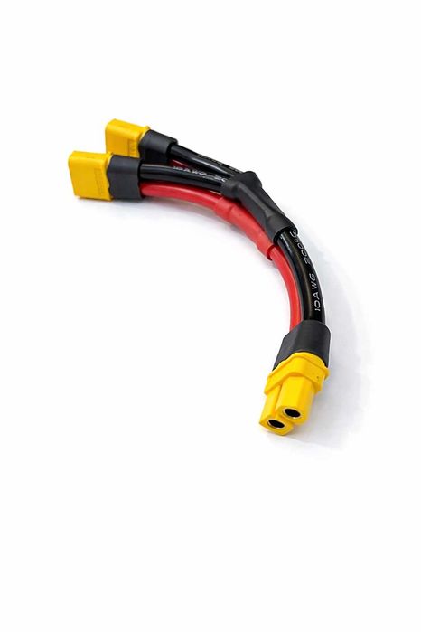 ОПТ Мощный Кабель-переходник XT60 (1 Female → 2 Male) 10AWG для параллельного подключения двух аккумуляторов