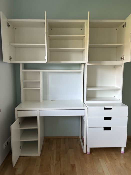 IKEA MICKE  biurko z zestawem– kompletne stanowisko do nauki lub pracy
