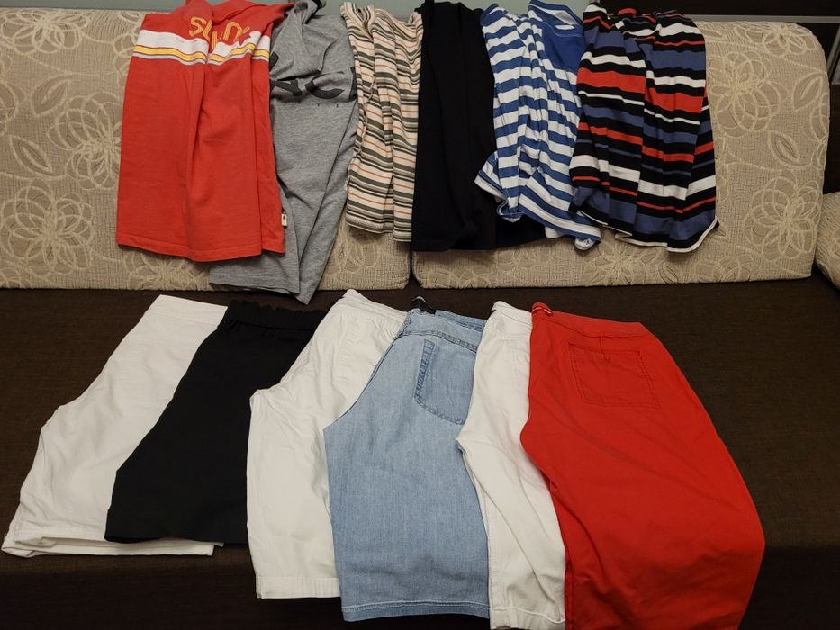 Zestaw 6 kolorowych koszulek na ramiączka i 6 par krótkich spodenek