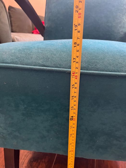 fotel halabala po renowacji turkus