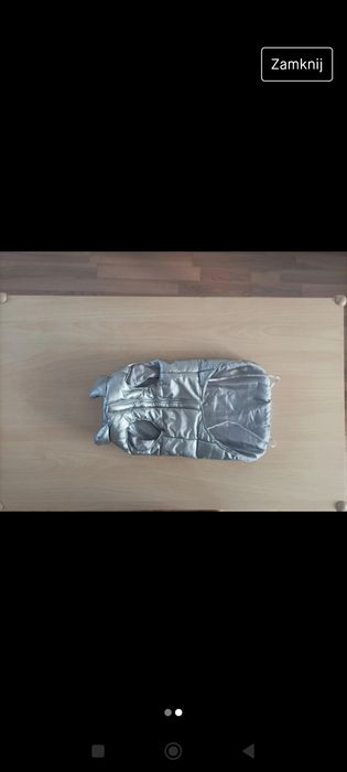 Srebrny zimowy kombinezon dla pieska.