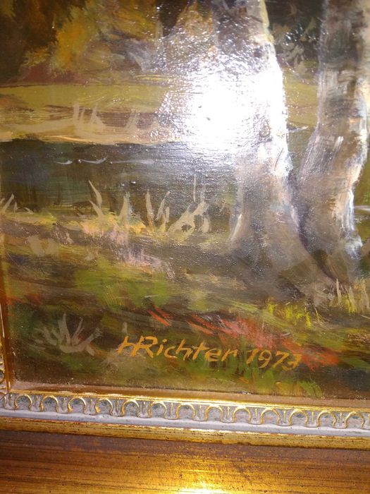 Olejny pejzaż sygn. H.Richter 1973r.