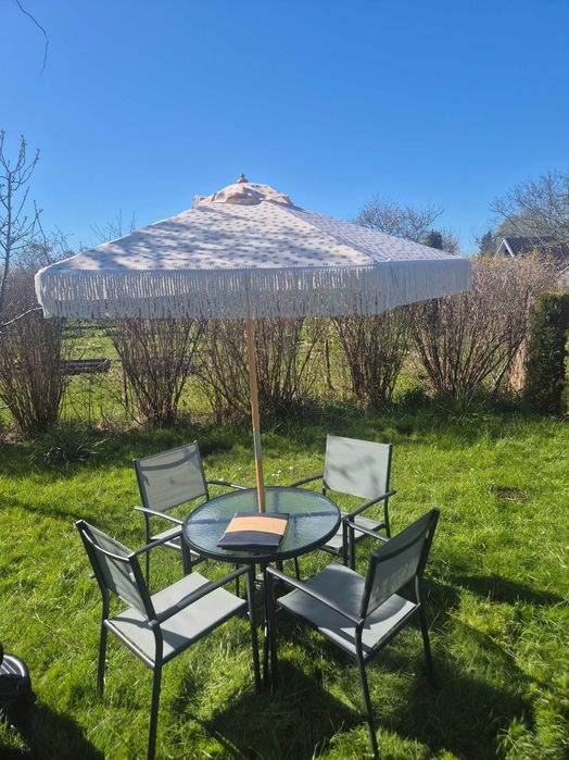 Parasol ogrodowy balkonowy boho frędzle + pokrowiec