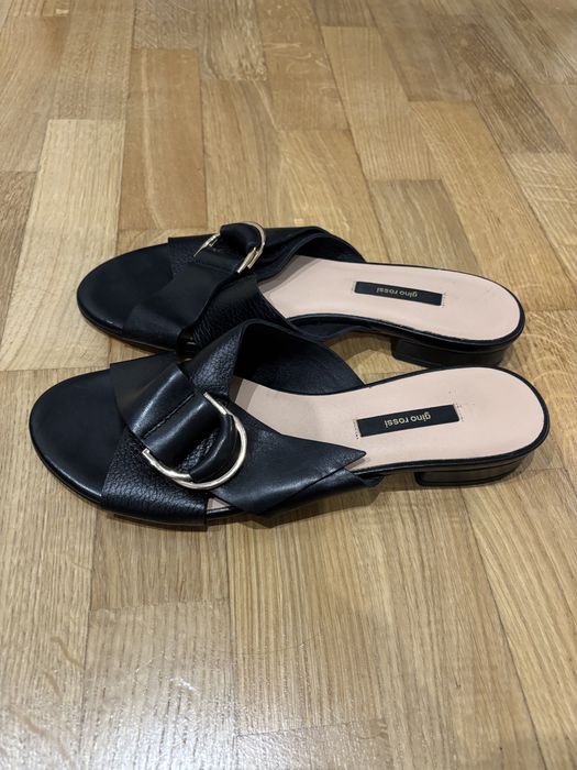 Klapki na obcasie skórzane Gino Rossi 39