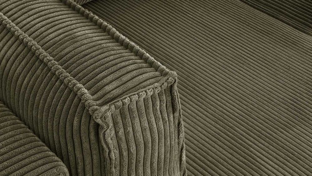 NOWY piękny narożnik modny tk. sztruks kolor zielony DOSTĘPNY OD RĘKI