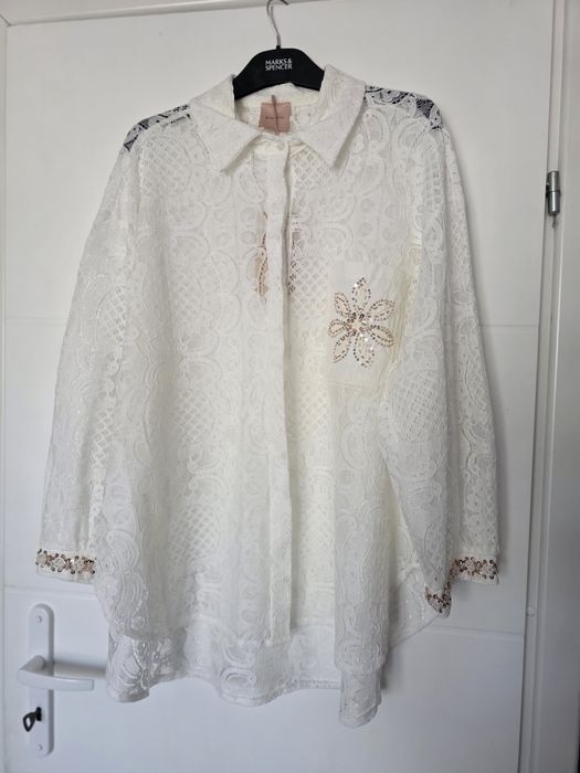 Włoska koronkowa koszula oversize Zeta otto 50 52