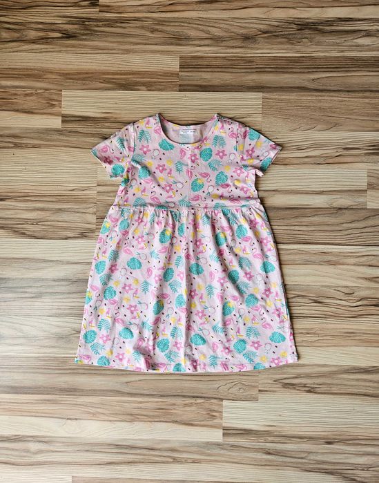 Nowa sukienka letnia szeroka flamingi rozmiar 128 sinsay