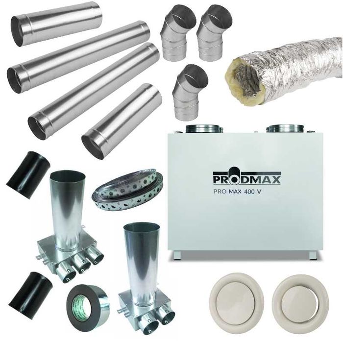 Zestaw rekuperacji dla mieszkań 100-250 m2 razem z MONTAŻEM NAJTANIEJ!