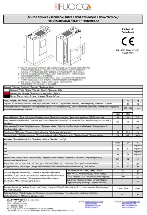 Piec,piecyk,kominek na pelet pellet Pia 11kW+DGP
