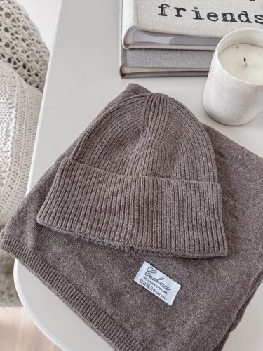 Komplet fango czapka szalik kaszmirowy mięciutki Cashmere