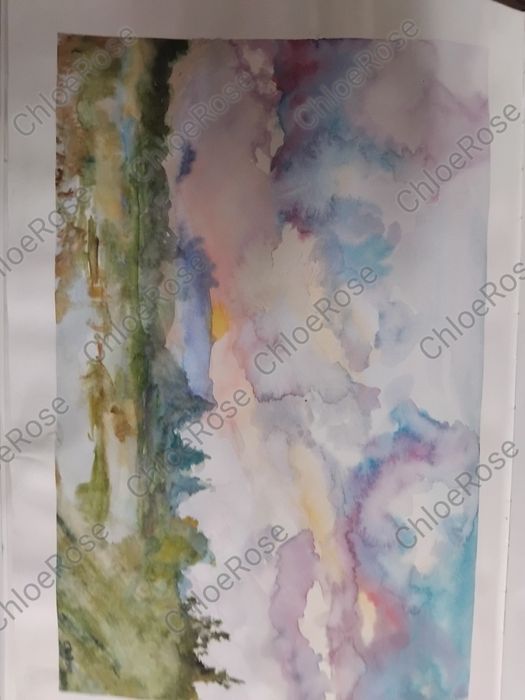 Pintura de aguarela paisagem