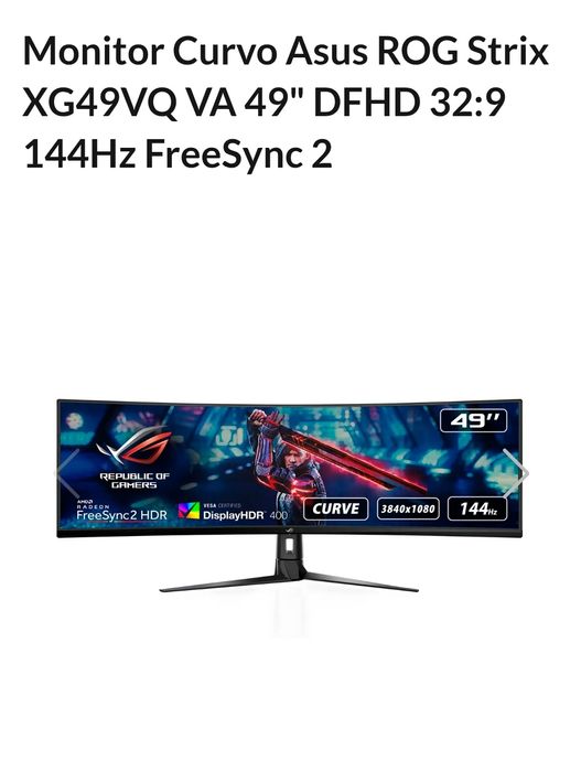 Monitor Gaming HDR ROG Strix XG49VQ