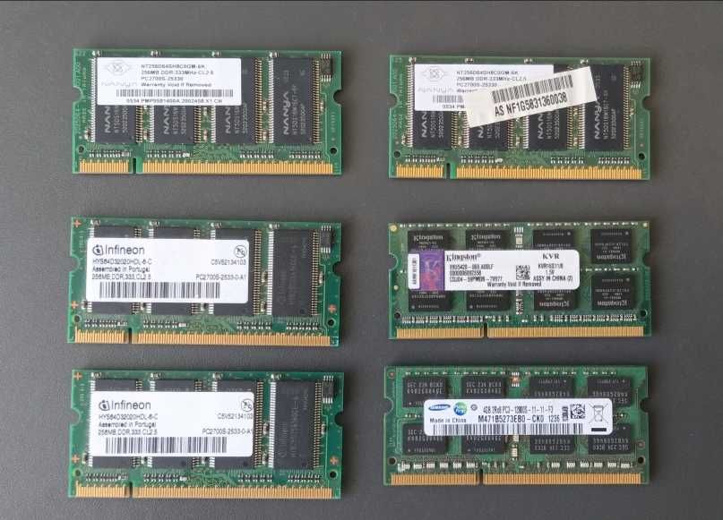 Pamięć RAM 1024MB (256MBx4) DDR333 cztery kości - cena za komplet!!