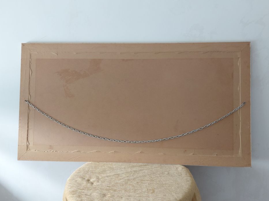 Grande Espelho de Parede com Moldura Clássica Dourada (147,5 x 77,5 cm) – Excelente Estado
