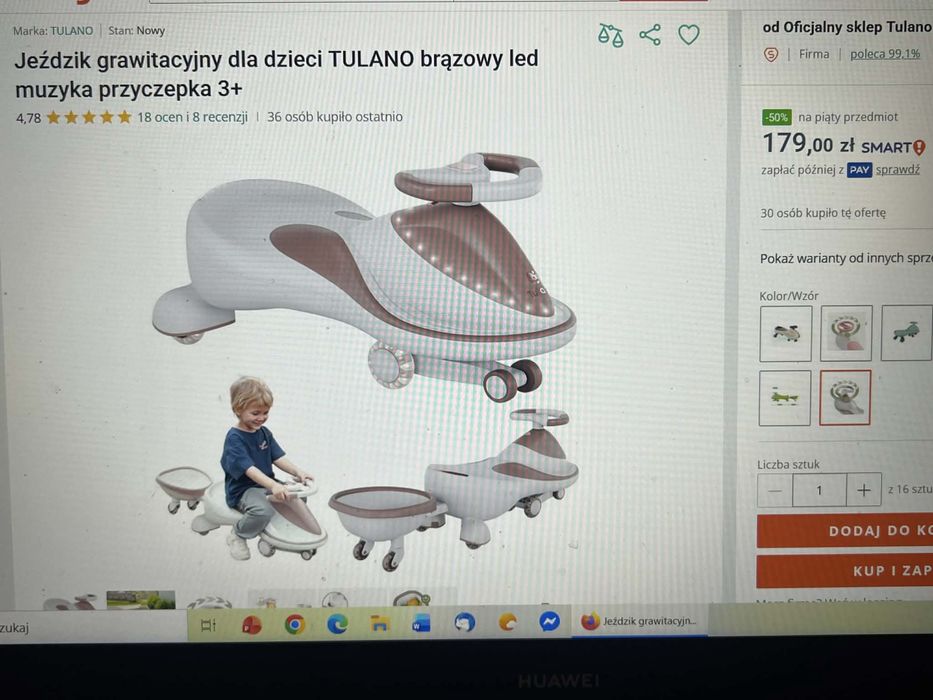 Jeździk TULANO z przyczepką