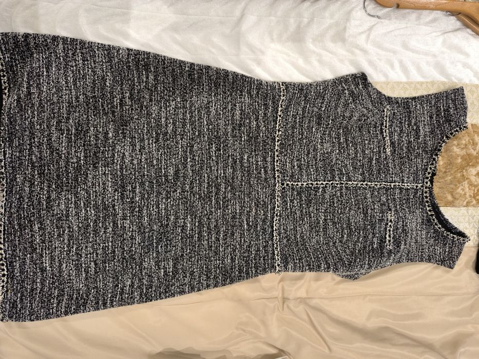 Vestido manga à cava listado