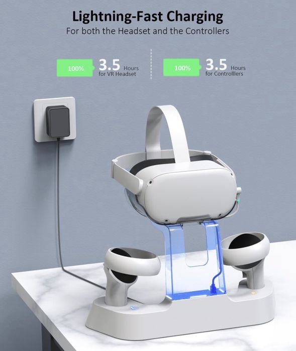 зарядна станція NexiGo S20 Enhanced для окулярів віртуальної реальності Meta/Oculus Quest 2.