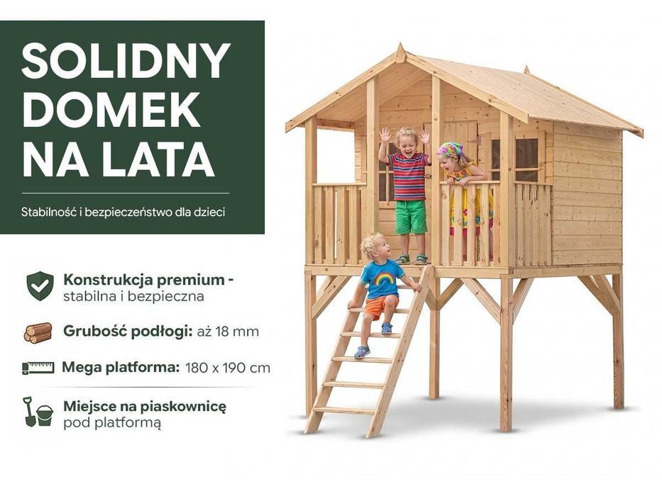 Domek zabaw drewniany plac zabaw Borys