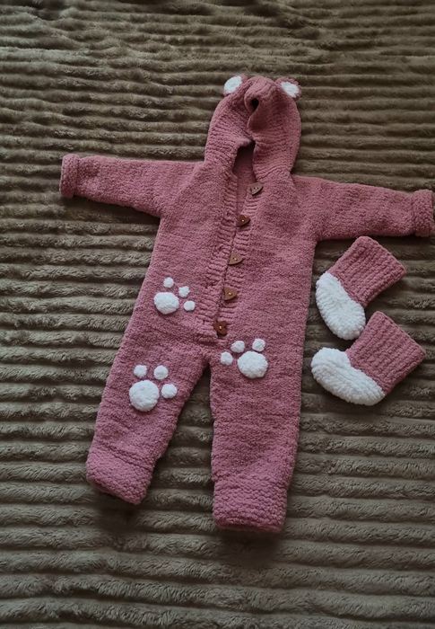 Теплий комбінезон для дівчинки 3-6 міс