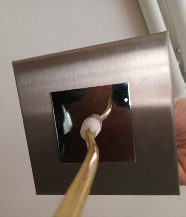 Candeeiro de Teto com Base em Inox Escovado - Como Novo!