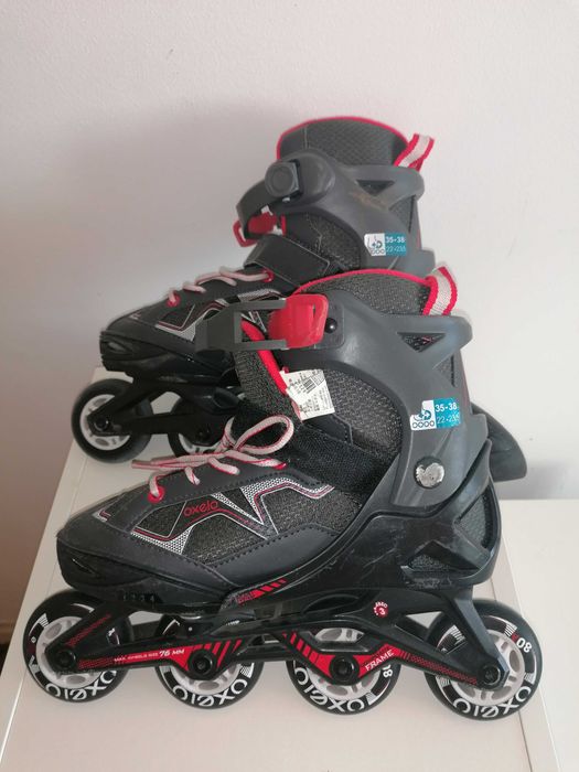 dois pares de Patins em Linha ajustaveis