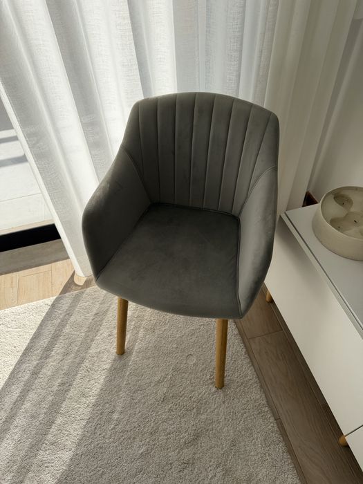 6 Cadeiras de mesa de jantar cinzenta