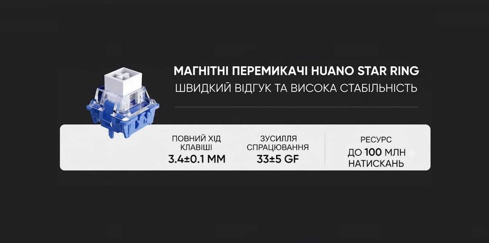 Магнітна клавіатура MCHOSE Ace 68 V2 (8K, Rapid Trigger, Huano Star Ring)
