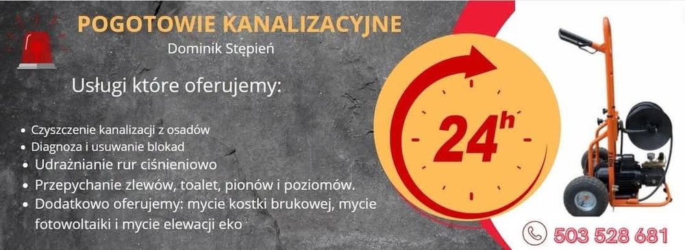 Pogotowie kanalizacyjne przetykanie i udrażnianie rur