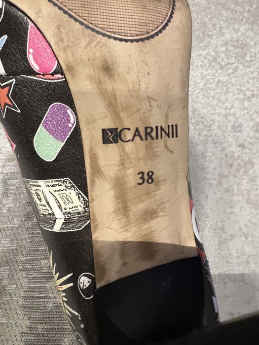 Kolorowe buty skórzane na szpilce