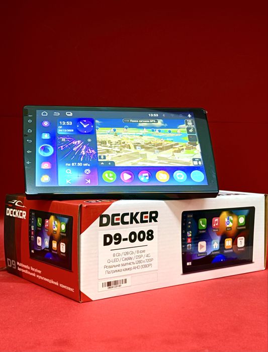 Decker D9-008 9/10” Android 14 8/128 DSP 4G CarPlay QLED магнітола